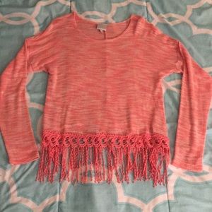 Freshwear—Long sleeve, fringe top